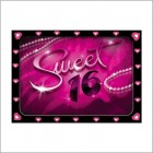 Sweet 16 Glitter Invitation